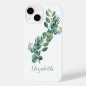 Monogram eucalyptus botanisch groen Case-Mate iPhone case (Achterkant)