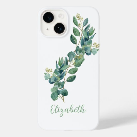Monogram eucalyptus botanisch groen Case-Mate iPhone case (Achterkant)