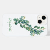 Monogram eucalyptus botanisch groen Case-Mate iPhone case (Achterkant (horizontaal))