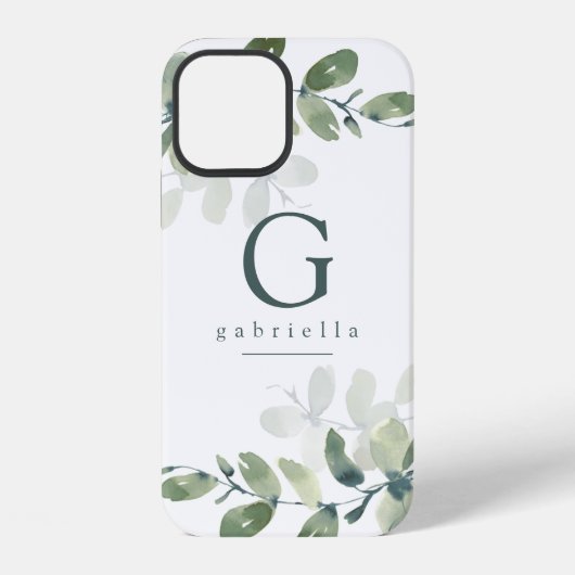 Monogram Eucalyptus Botanisch iPhone Hoesje (Achterkant)