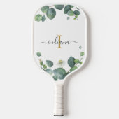Monogram Eucalyptus Botanische Initiële Naam Pickleball Paddle (Achterkant)