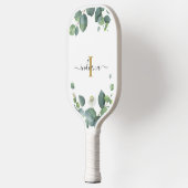 Monogram Eucalyptus Botanische Initiële Naam Pickleball Paddle (Links)
