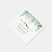 Monogram Eucalyptus Bruiloft Servet (Hoek)