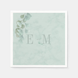 Monogram Eucalyptus Foliage Chic Wedding Servet