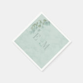 Monogram Eucalyptus Foliage Chic Wedding Servet (Hoek)