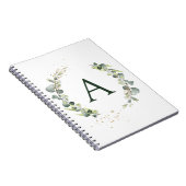 Monogram Eucalyptus Green White Botanisch Notitieboek (Rechterzijde)