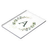 Monogram Eucalyptus Green White Botanisch Notitieboek (Linkerzijde)