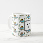 Monogram Eucalyptus Greenery Owl Koffiemok (Voorkant links)