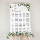 Monogram Eucalyptus Greenery Wedding Seding Chart Poster