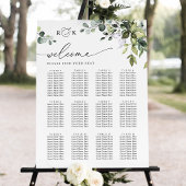 Monogram Eucalyptus Greenery Wedding Seding Chart Poster