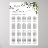Monogram Eucalyptus Greenery Wedding Seding Chart Poster (Voorkant)