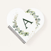 Monogram Eucalyptus Groen Wit Botanisch Notitieboek (Voorkant)