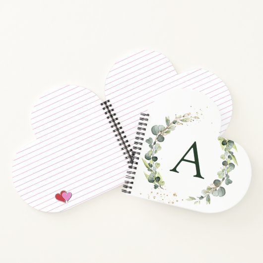 Monogram Eucalyptus Groen Wit Botanisch Notitieboek (Binnen)