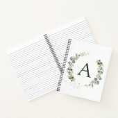Monogram Eucalyptus Groen Wit Botanisch Notitieboek (Binnen)