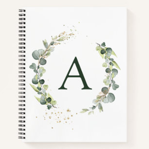 Monogram Eucalyptus Groen Wit Botanisch Notitieboek