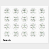 Monogram Eucalyptus Groene Retouradreslabel Ronde Sticker (Vel)