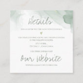 Monogram Eucalyptus Leaves Cute Greenery Wedding E Informatiekaartje (Achterkant)