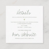 Monogram Eucalyptus Leaves Cute Greenery Wedding Informatiekaartje (Achterkant)