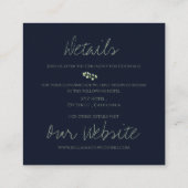 Monogram Eucalyptus Leaves Greenery Wedding Informatiekaartje (Achterkant)