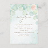 Monogram Eucalyptus Leaves Peony Floral Reception Informatiekaartje (Voorkant)