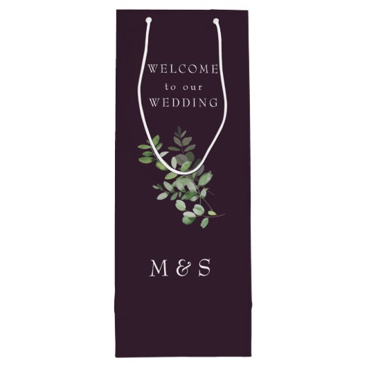 Monogram Eucalyptus Rich Wine Weddenschap Wijn Cadeautas (Achterkant)