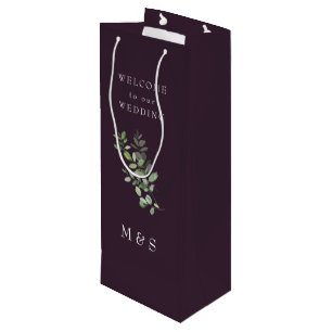 Monogram Eucalyptus Rijke Wijn Trouwfeest Cadeautas
