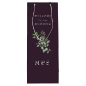 Monogram Eucalyptus Rijke Wijn Trouwfeest Cadeautas (Achterkant)