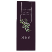 Monogram Eucalyptus Rijke Wijn Trouwfeest Cadeautas (Voorkant)