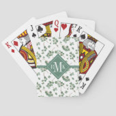 Monogram | Eucalyptus Silver Dollar Tree Foliage Pokerkaarten (Achterkant)