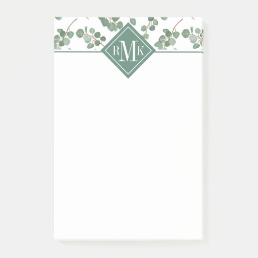 Monogram | Eucalyptus Silver Dollar Tree Foliage Post-it® Notes (Voorkant)
