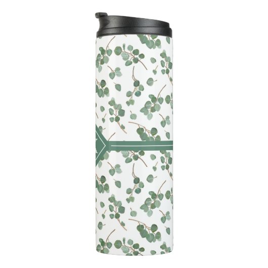 Monogram | Eucalyptus Silver Dollar Tree Foliage Thermosbeker (Geroteerd rechts)