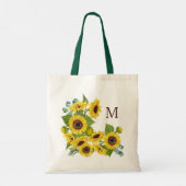 Monogram Eucalyptus Sunflower Bouquet Tote Bag (Achterkant)