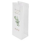 Monogram Eucalyptus Weddenschap Klein fornuis Wijn Cadeautas (Voorkant Gekanteld)