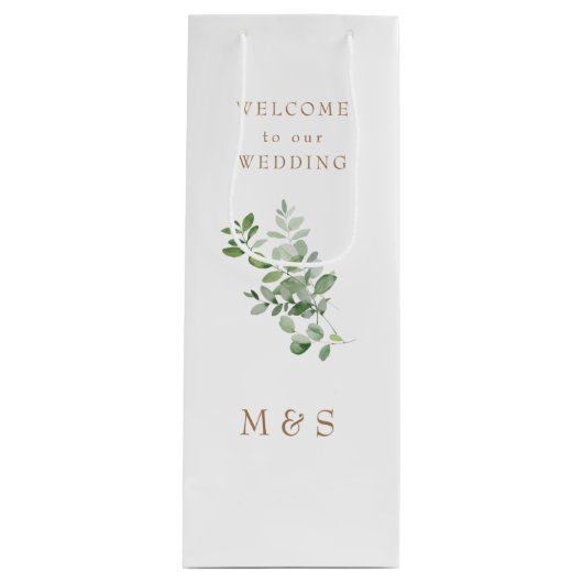 Monogram Eucalyptus Weddenschap Klein fornuis Wijn Cadeautas (Voorkant)