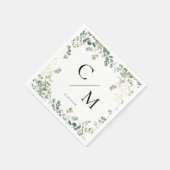 Monogram Eucalyptus Wedding Servet (Hoek)