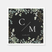 Monogram Eucalyptus Wedding Servet (Voorkant)