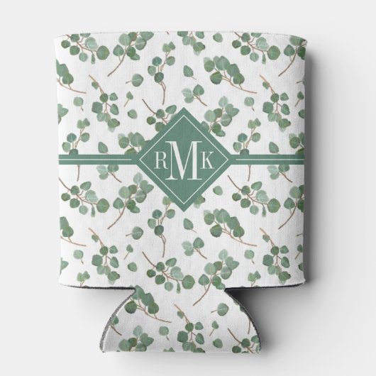 Monogram | Eucalyptus Zilver Dollar Boom Bladgroen Blikjeskoeler (Achterkant)