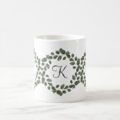 Monogram Eucalyptusbladeren Elegant Modern Koffiemok (Center)
