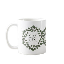 Monogram Eucalyptusbladeren Elegant Modern 