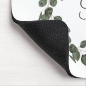 Monogram Eucalyptusbladeren Elegant Modern Muismat (Hoek)