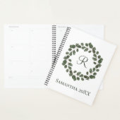 Monogram Eucalyptusbladeren Elegant Modern Planner (Display)