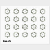 Monogram Eucalyptusbladeren Elegant Modern Ronde Sticker (Vel)