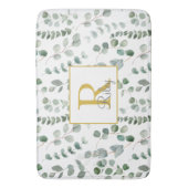Monogram eucalyptuspatroon badmat (Voorkant Verticaal)