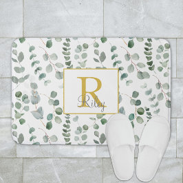 Monogram eucalyptuspatroon badmat