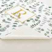 Monogram eucalyptuspatroon sherpa deken (3/4)