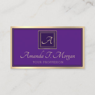 Monogram Event Planner Gold Lijst Royal Paars Visitekaartje