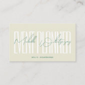 Monogram EVENTPLANNER modern lettertype Visitekaartje (Voorkant)