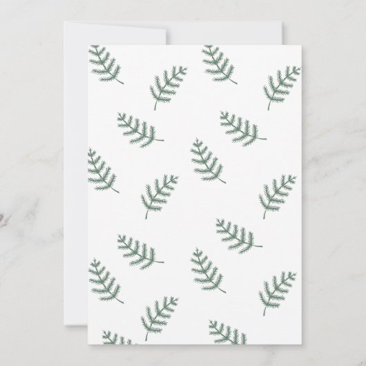 Monogram Evergreen krans bruiloft Kaart (Achterkant)