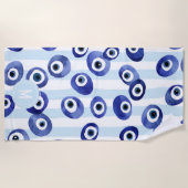 Monogram Evil Eye Nazar Trendy vakantie strandlake Strandlaken (Voorkant)