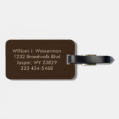 Monogram Executive Brown Leather Style Bagagelabel (Achterkant horizontaal)